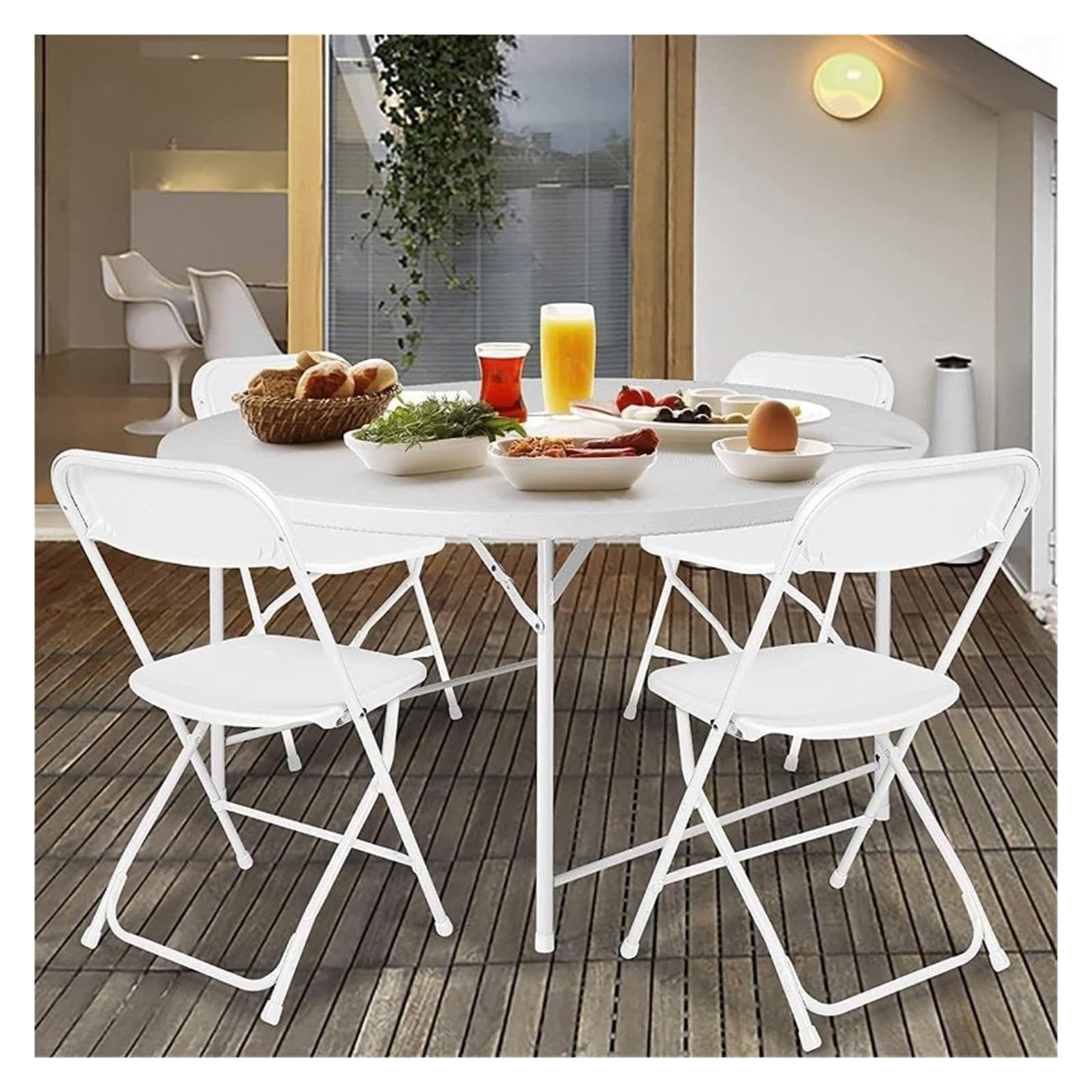 Amazon.com: 7-Piece Round Folding Dining Table with 6 Chairs